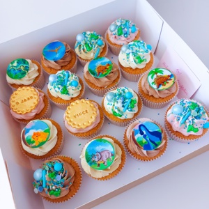 Cupcakes met eetbare print